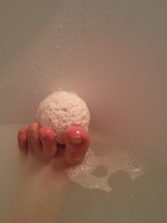 Foot with bath bomb